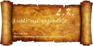 Ludányi Kristóf névjegykártya